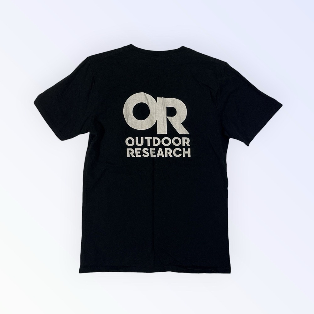 Outdoor Research T Shirt Mens M Black Lockup Double Sided Tee